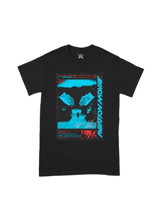 Alan Walker Aviation Movie Level 3 Tee with the icy mountain movie poster in cool blue and red tones.