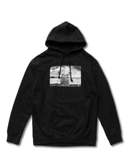 Alan Walker's Faded 2.0 black hoodie featuring a monochrome cityscape graphic and 'Alan Walker' text above, displayed on a white background.