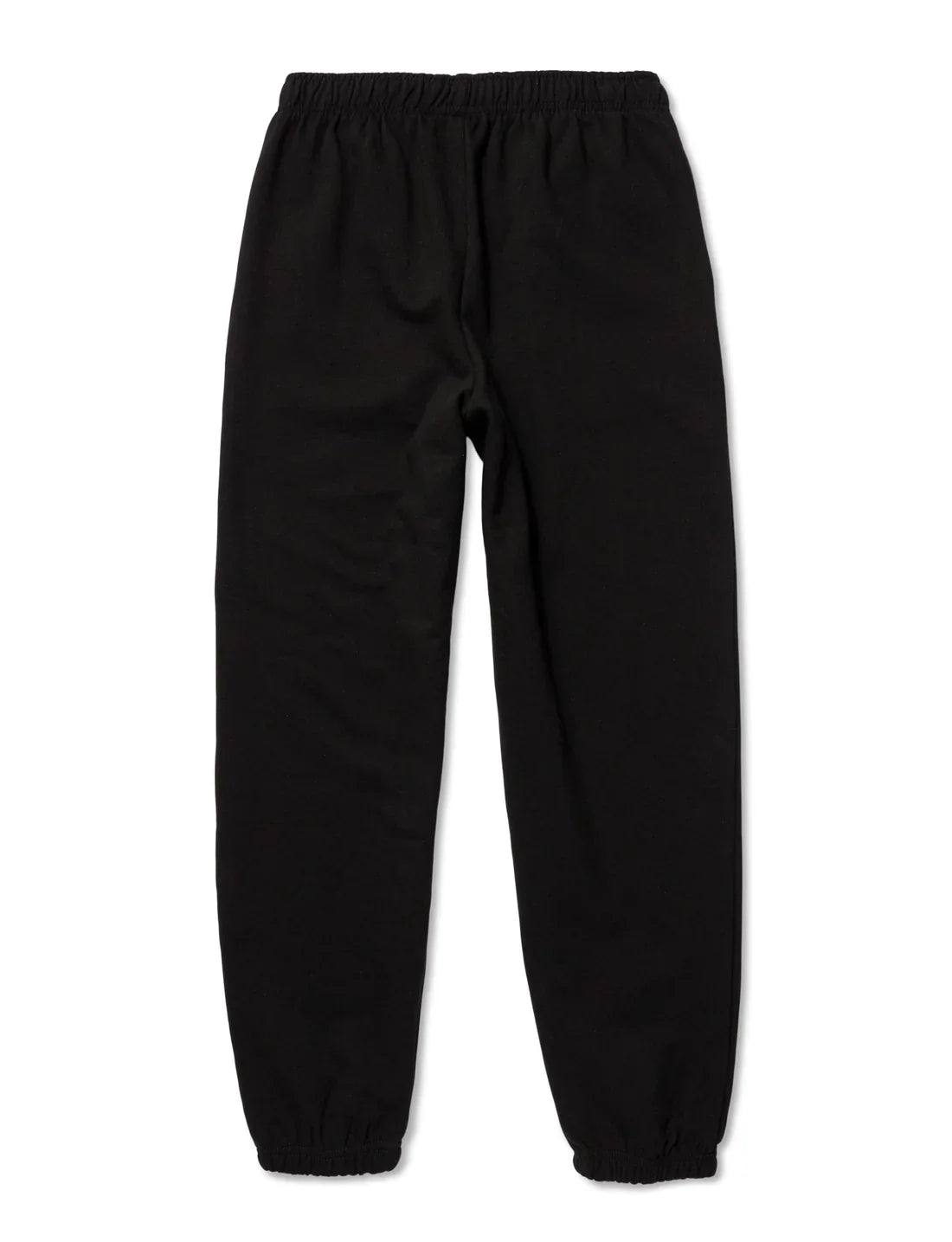 Back side of the Black Walkerverse 2.0 Sweatpants, showcasing a sleek, uninterrupted black design with a comfortable elastic cuff.
