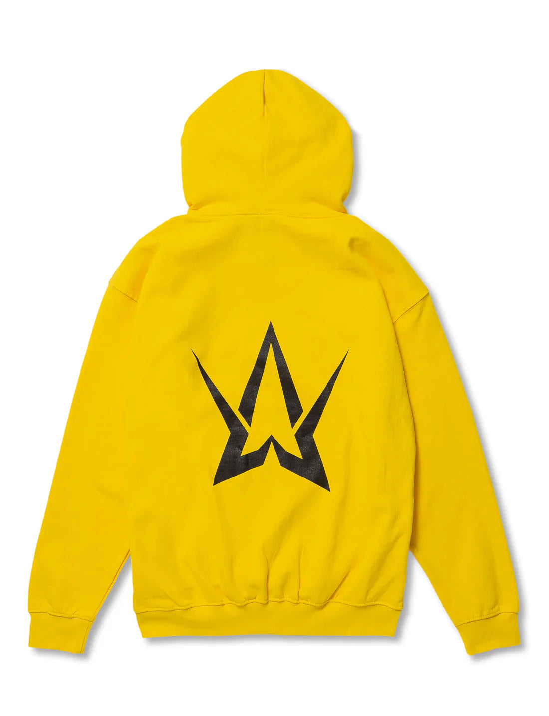 Back view of the Yellow Walkerverse 2.0 Hoodie featuring the iconic Alan Walker logo.